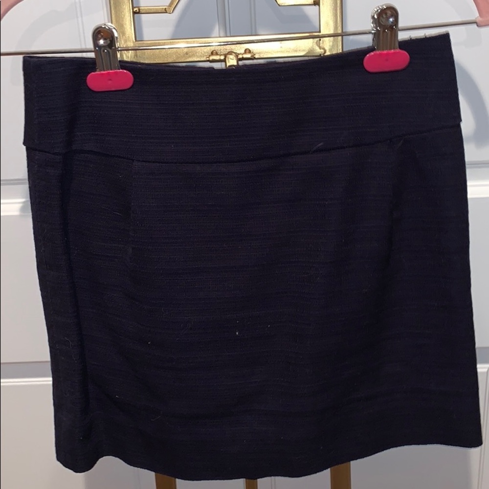 navy pleated skirt
